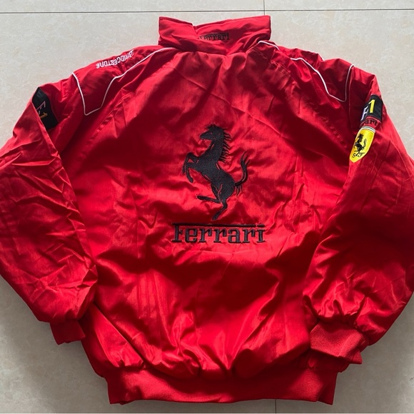 Ferrari Unisex Jacket Red Cotton and Polyester blend Thick Jacket Racing Jacket - Picture 2 of 2